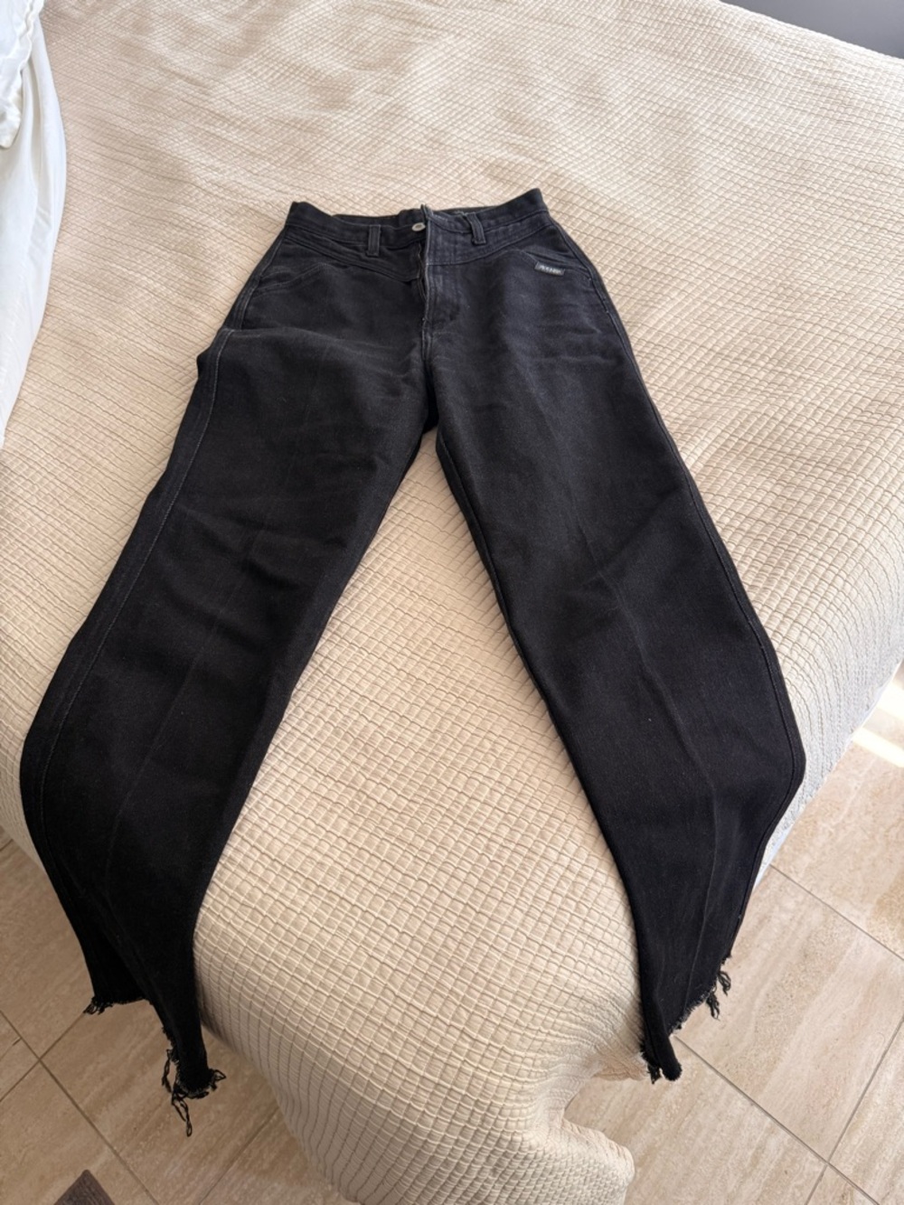 Black High-Rise Straight Jeans - Unbranded